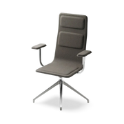 Laia Meeting Chair 4 Legs Front Side in Fabric High Back With Armrest