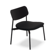 Fromme Wood Lounge Chair Leather Upholstered