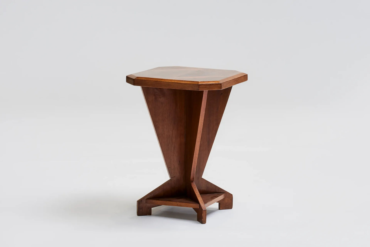 Square oak side table