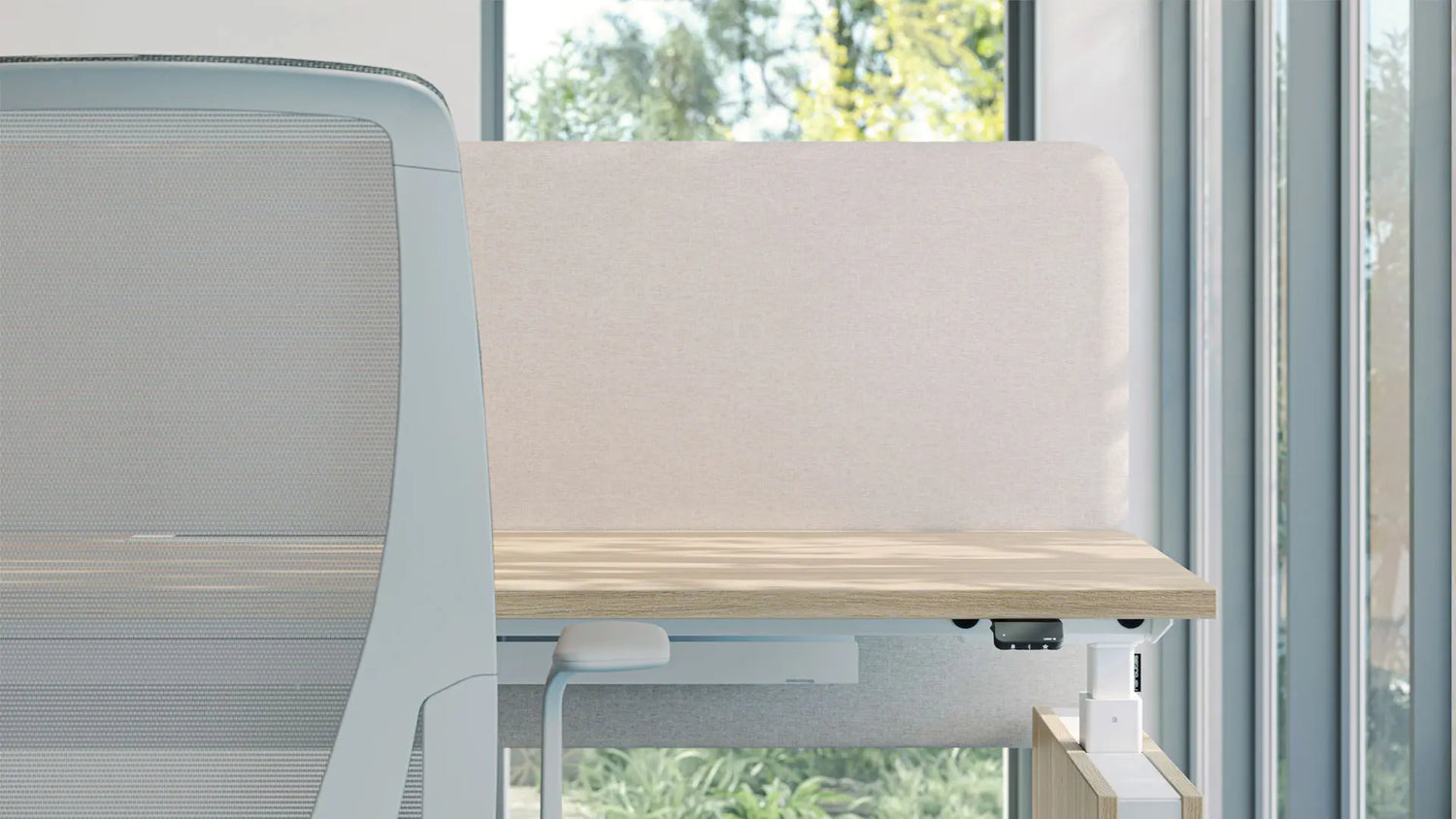 MOTION Sit Stand Desk - 2 Person Bench Metal Legs