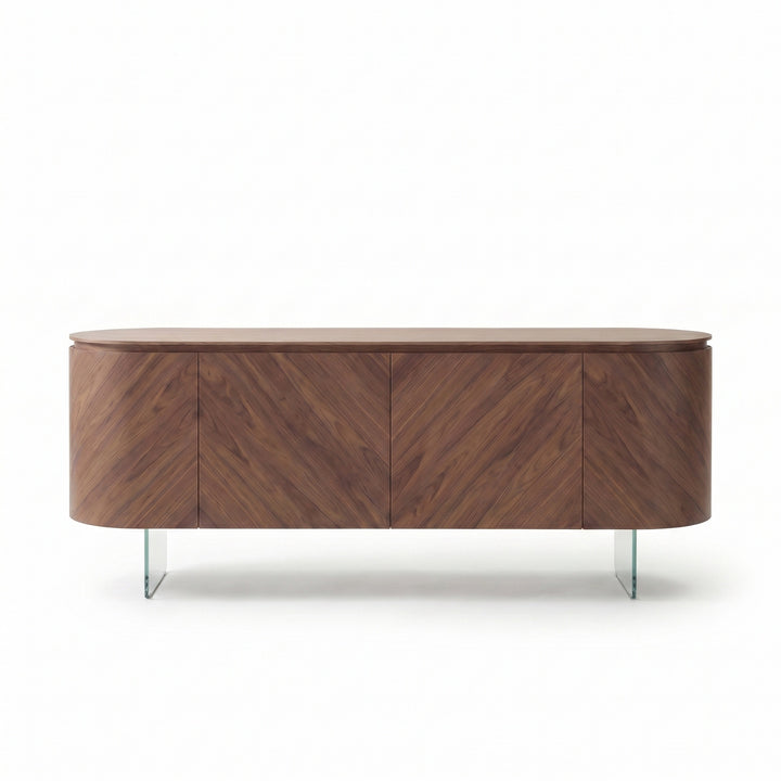 Opera Sideboard – 4 Doors – Glass Shelves & Legs