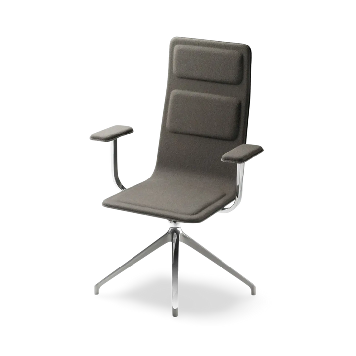 Laia Meeting Chair 4 Legs Front Side in Fabric High Back With Armrest