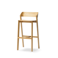 Tabouret de bar Merano - Placage/ Bois massif