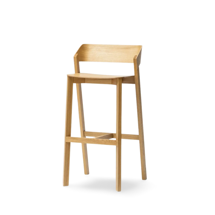 Tabouret de bar Merano - Placage/ Bois massif