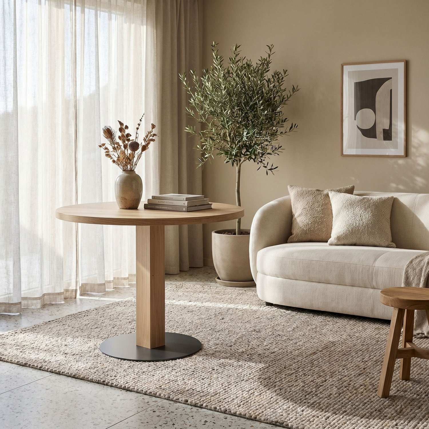 Table ronde Emea en bois