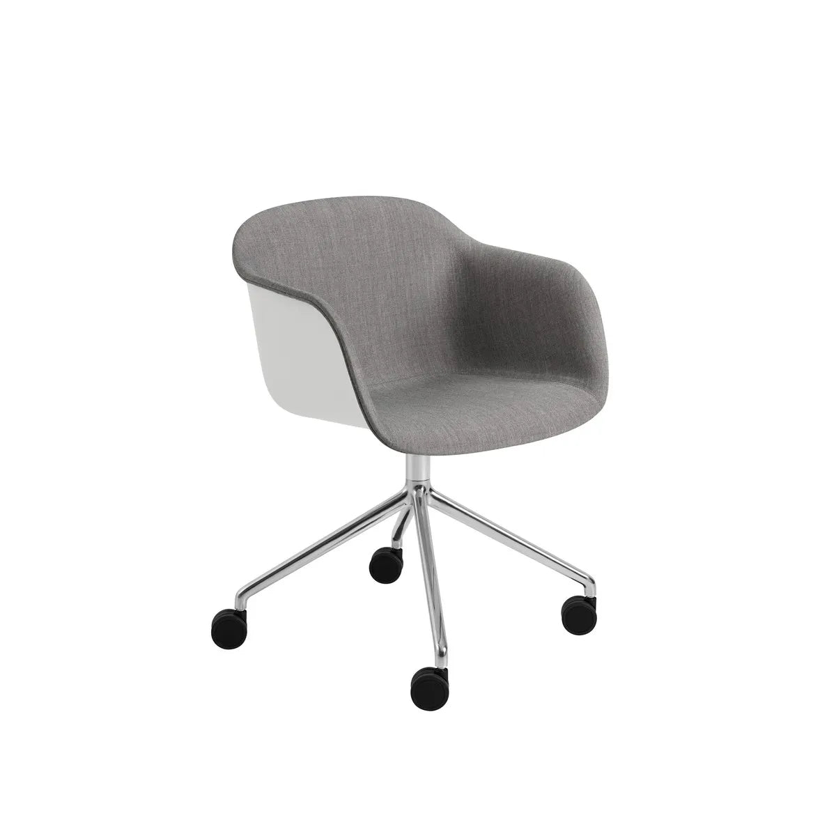 Fiber Armchair Swivel Base with Castors - Full Upholstery UK