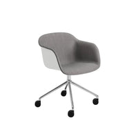 Fiber Armchair Swivel Base with Castors - Full Upholstery UK