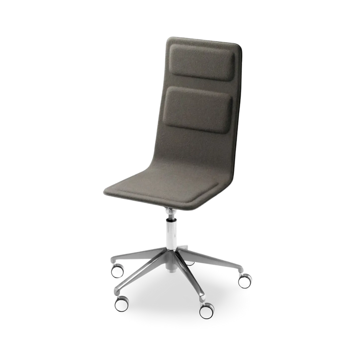 Chaise de bureau Laia 5 pieds face avant en tissu dossier haut