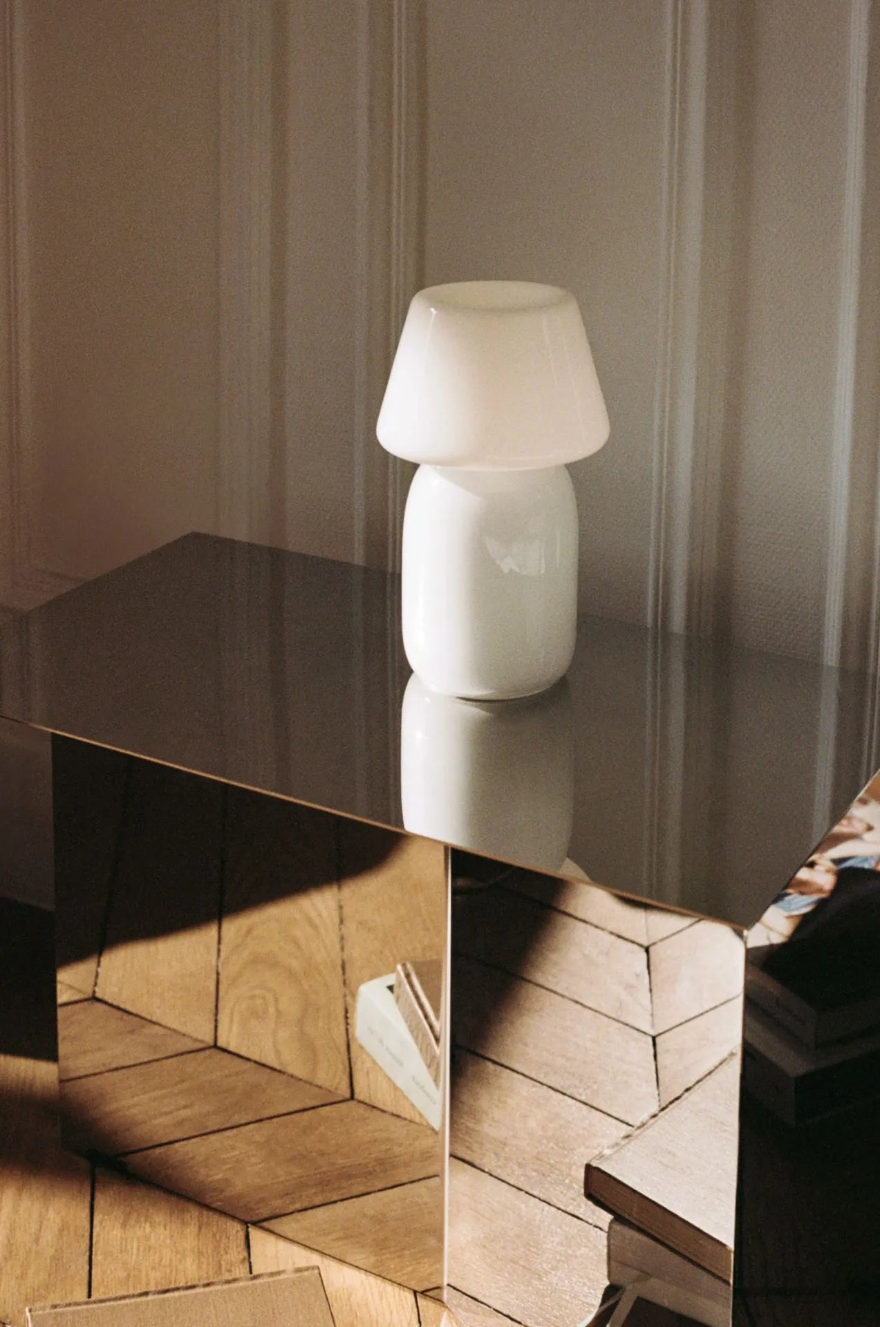 Slit Table Oblong - Mirror Polished Stainless Steel