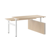 MOTION Sit Stand Desk - 2 Person Bench with Privacy Panel