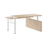 MOTION Sit Stand Desk - 2 Person Bench with Privacy Panel