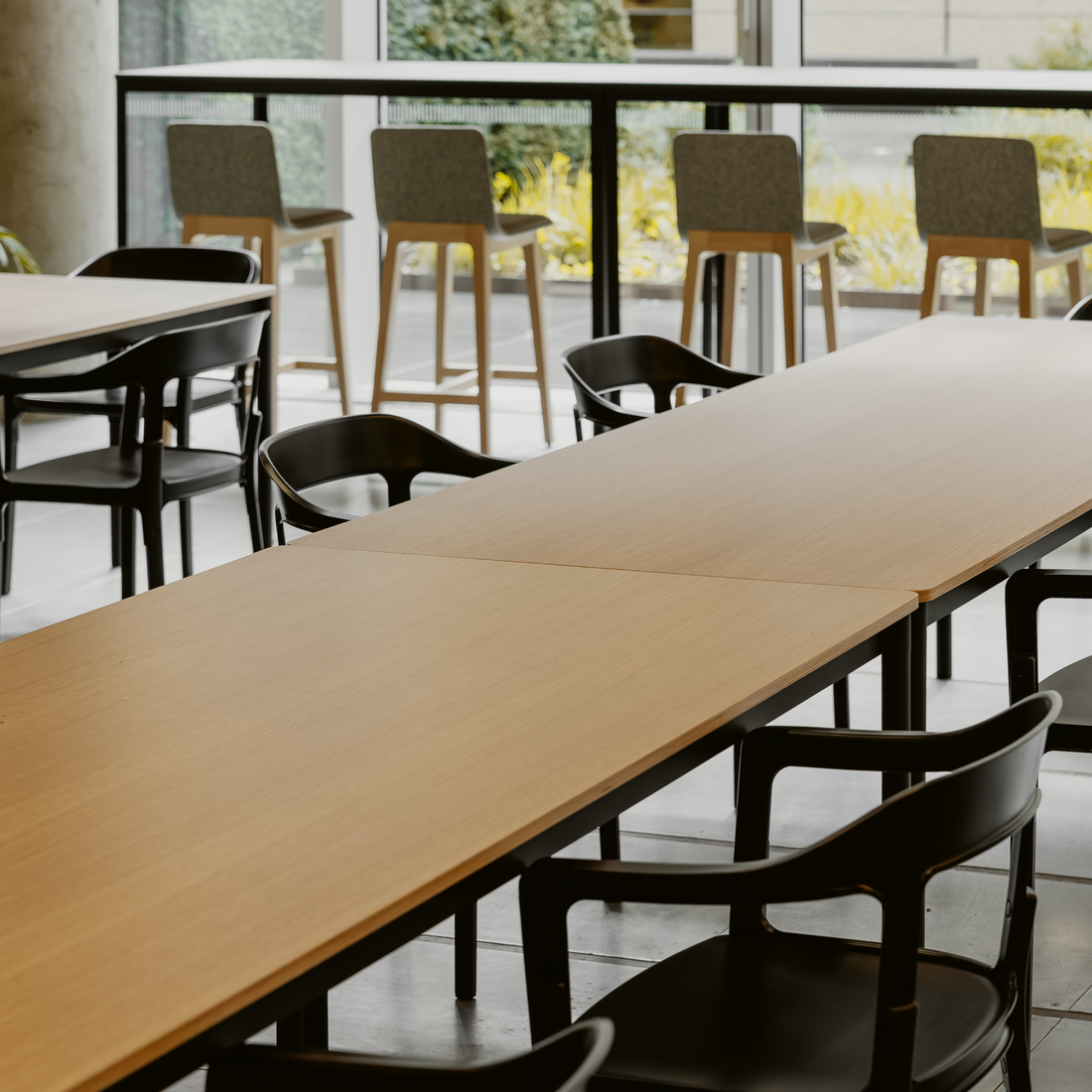 dining area in open coworking office